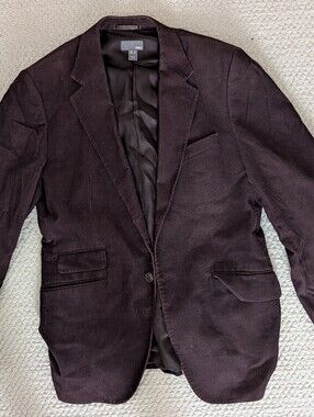 H&M Men's Corduroy Blazer Jacket - Dark Brown